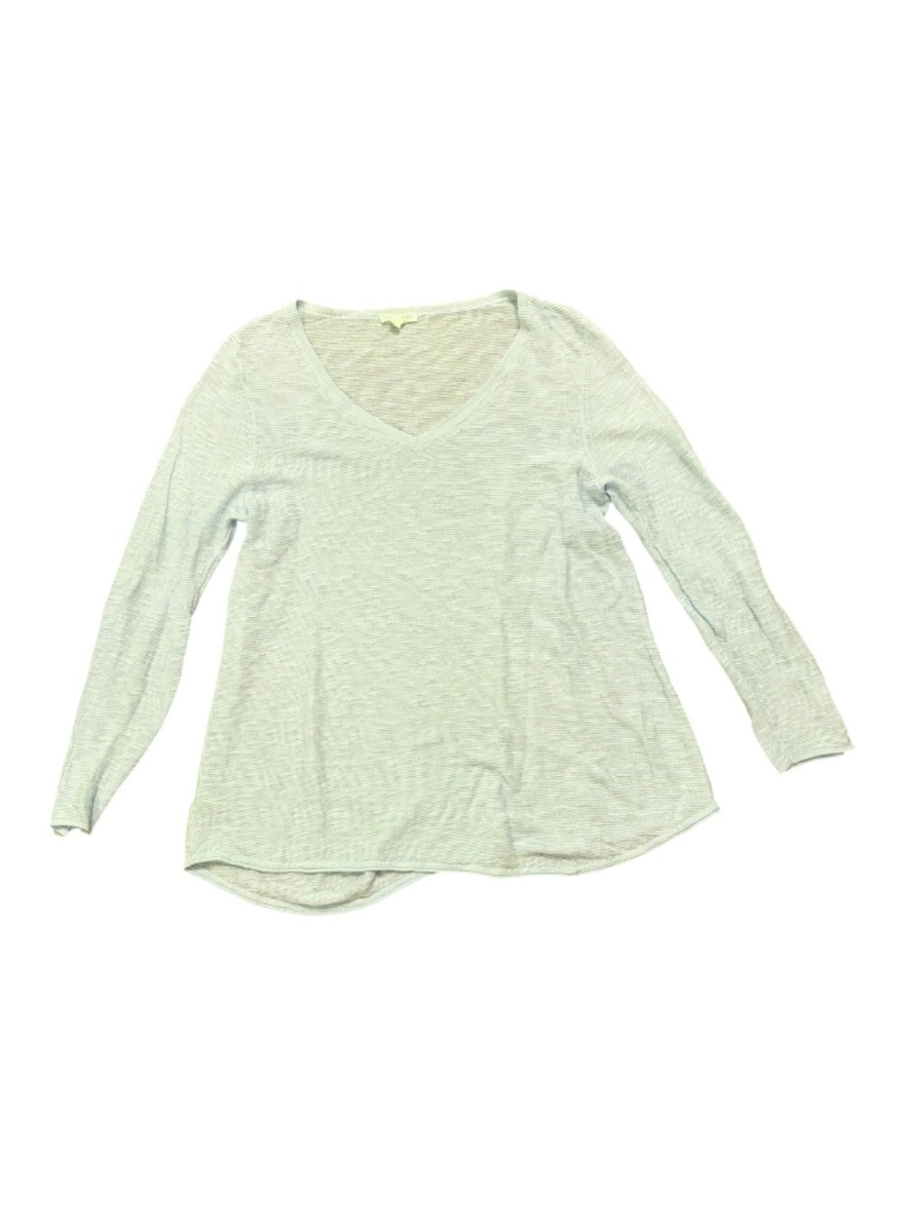 Eileen Fisher Organic Linen Cotton Sweater Mint Green V-Neck Medium